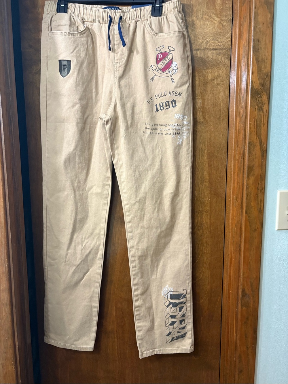 U.S. Polo Assn. Beige Khaki Logo Drawstring Chinos 18 XXL